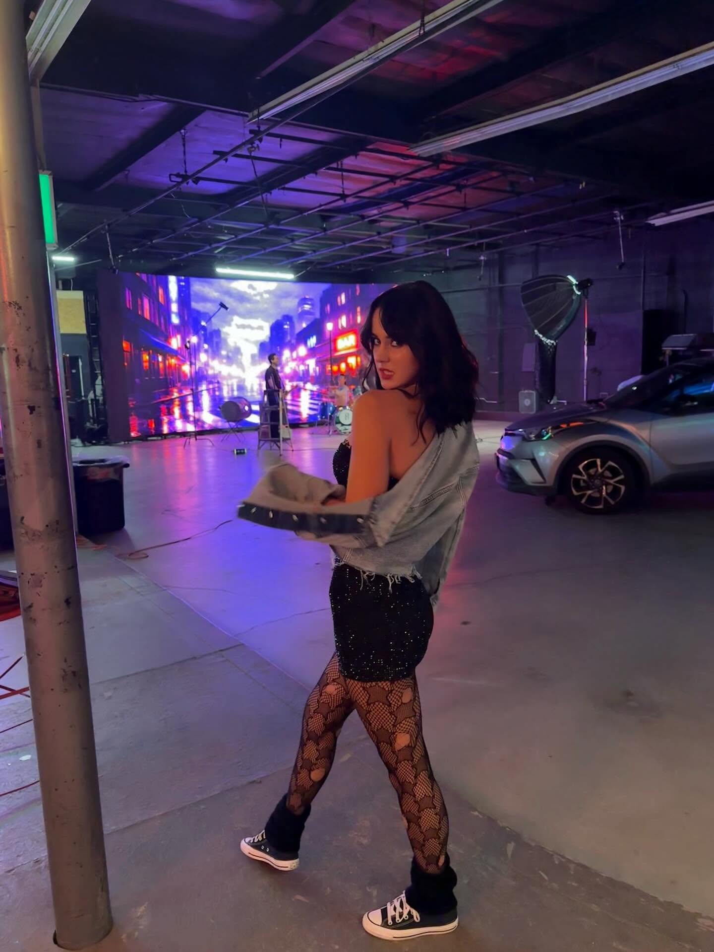 JX-Lynne on a music video set